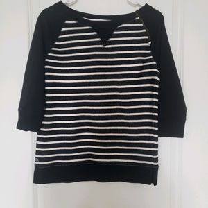 Ralph Lauren Stripe Womens Blouse Shoulder Zipper